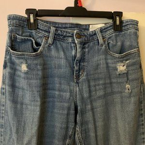 Cosmic Blue Love "Adrianne" Distressed Boyfriend Jeans, Size 31, True-to-Size